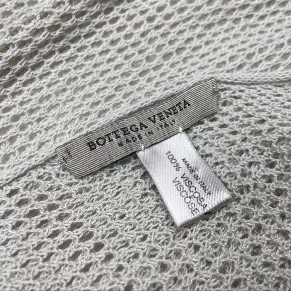 AUTH Bottega Veneta Scarf Stole Fringe Tassel Gray Viscose - Picture 6 of 6